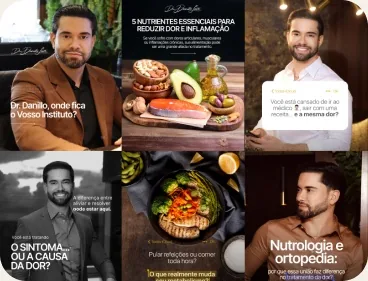 Peças de conteúdo e copy produzidas pelo estúdio